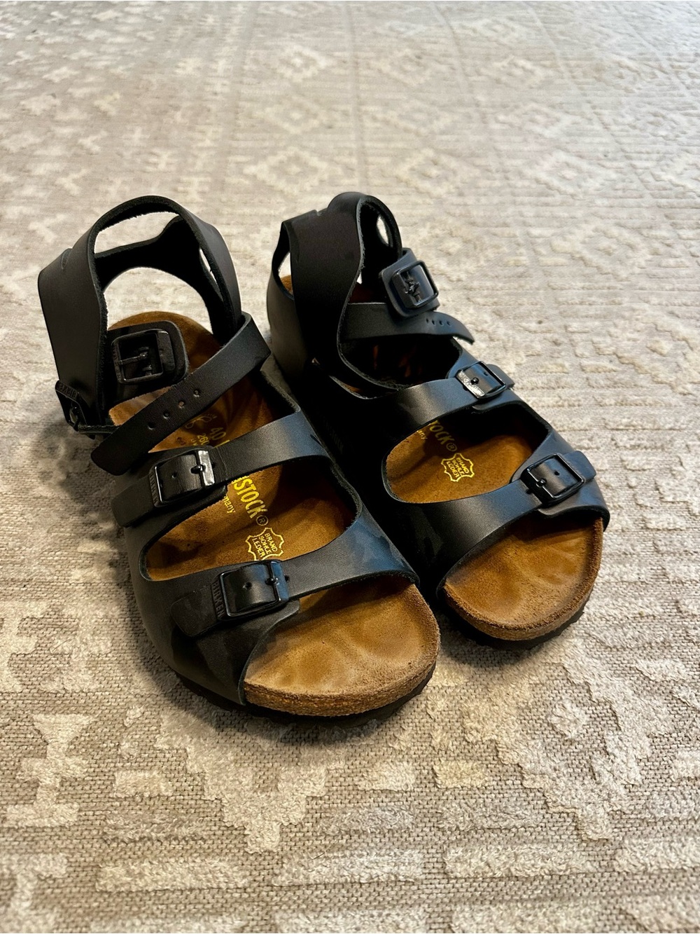 Birkenstock Black Leather Multi-Strap Sandals NWOT